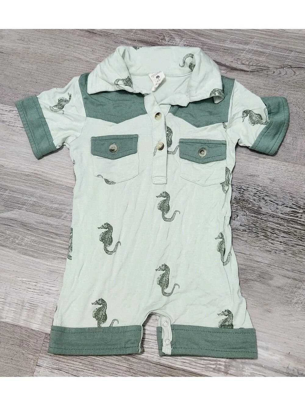 Kate Quinn 12-18 Months Boys Shorts Sea Horses Bamboo Collection
